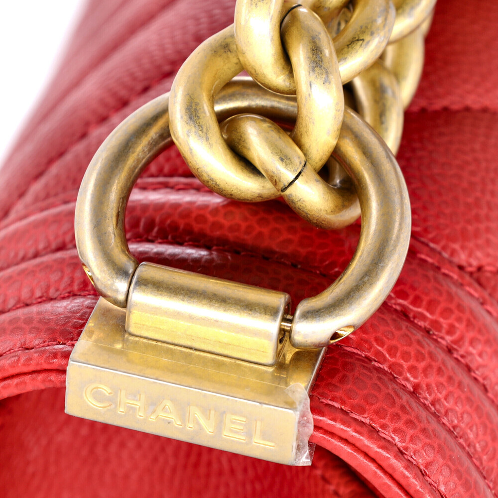 Chanel Old Medium Boy Flap Bag Chevron Caviar - Picture 7 of 7